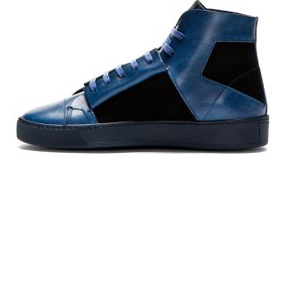 Calvin Klein Collection Navy Leather High Top Jay Sneakers
