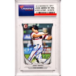 Fanatics Authentic Jose Abreu Chicago White Sox Autographed 2014 Bowman Rookie #BP17 Card with 14 AL ROY Inscription