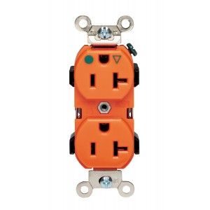 Leviton 8300 OIG 20 Amp, 125 Volt, Narrow Body NEMA 5 20R, Orange