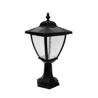 Nature Power Bayport 16 in. Outdoor Black Solar Lamp with Super Bright Natural White LED and 3 Mounting Options 23206