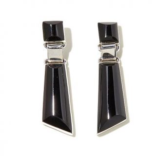 Studio Barse Taxco Sterling Silver Geometric Onyx Drop Earrings   7859876