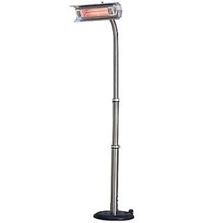 Fire Sense 110 V Stainless Steel Telescoping Offset Pole Mounted Infrared Patio Heater, Silver