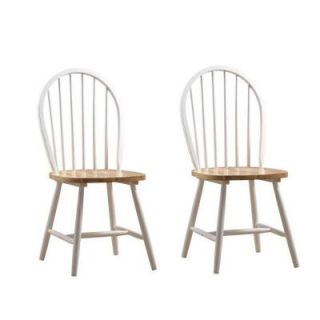 Boraam Farmhouse Chair in White/Natural (Set of 2) 31316