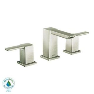 MOEN 90 Degree 8 in. Widespread 2 Handle Mid Arc Bathroom Faucet Trim Kit in Brushed Nickel (Valve Sold Separately) TS6720BN