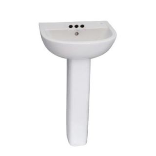 Barclay Products Compact 550 Pedestal Combo Bathroom Sink in White 3 554WH