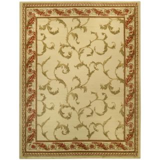 Pasha Maxy Home Floral Traditional Ivory/Red Area Rug