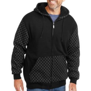 Big Men's Checked Fleece Jacket with Sherpa Lining