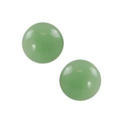 Gems For You 14k Yellow Gold Green Jade Stud Earrings  