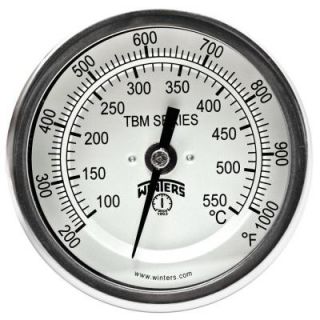 Winters Instruments TBM Series 3 in. Dial Thermometer with Fixed Center Back Connection and 4 in. Stem with Range of 20 1000°F/C TBM30040B13