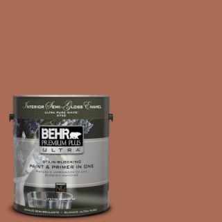 BEHR Premium Plus Ultra 1 gal. #BIC 45 Airbrushed Copper Semi Gloss Enamel Interior Paint 375301