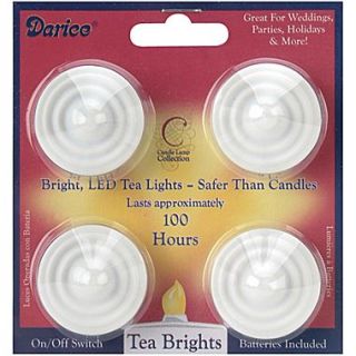 Darice 6201 90 White LED Tea Lights, 4/Pack