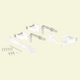 First Alert 11 in. x 8 in. White Steel Fence Deluxe Gate Hardware Kit GHKDWFA