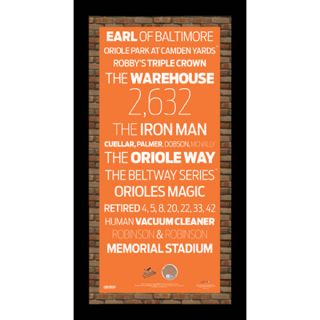 Baltimore Orioles Subway Sign 9.5x19 Frame w/ auth Dirt from Camden