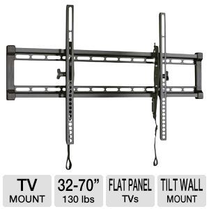 Sanus VuePoint F58B Large Tilt Wall Mount   Fits most 32 70 Flat Panel TVs, Holds up to 130 lbs., Black
