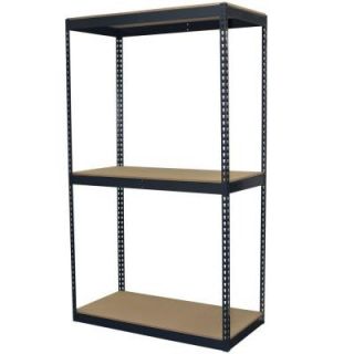 Storage Concepts 72 in. H x 48 in. W x 24 in. D 3 Shelf Steel Boltless Shelving Unit with Double Rivet Shelves and Laminate Board Decking P2B3 4824 72W