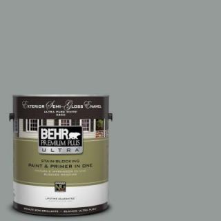 BEHR Premium Plus Ultra 1 gal. #BXC 66 Dusk Blue Semi Gloss Enamel Exterior Paint 585401