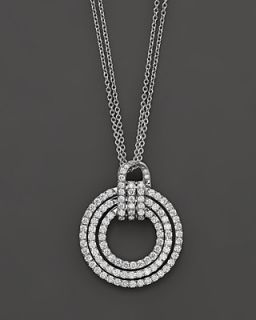 Diamond Circle Pendant Necklace in 14K White Gold, 1.80 ct. t.w.