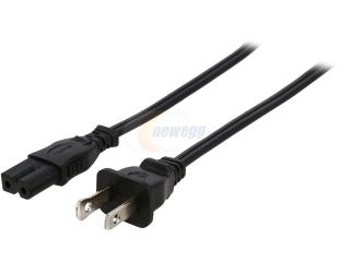 Open Box Rosewill RCPC 14018   10 Foot 18 AWG 2 Slot AC Power Cord / Cable for Laptops & Notebooks (C7/1 15P)   Black