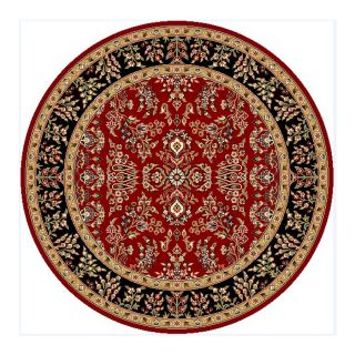 Safavieh Lyndhurst Red and Black Round Indoor Machine Made Area Rug (Common 5 x 5; Actual 63 in W x 63 in L x 0.42 ft Dia)