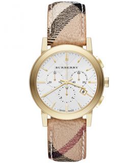 Burberry Watch, Womens Swiss Chronograph The City Haymarket Strap