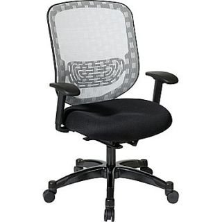 Office Star 829 3R1C728P Space Seating Mesh Executive Chair with Adjustable Arms, White/Black