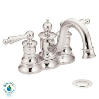 MOEN Waterhill 4 in. 2 Handle Bathroom Faucet in Nickel DISCONTINUED S412NL