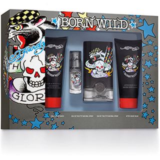 Ed Hardy Born Wild Fragrance Gift Set for Men, 4 pc