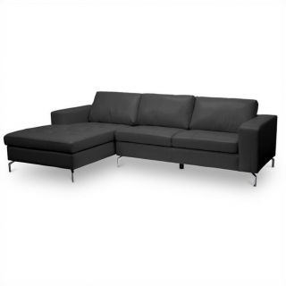 Baxton Studio Lazenby Sectional Sofa in Black   U1154S Black LFC