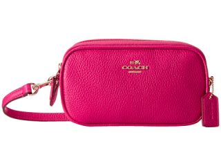 COACH Polished Pebble Crossbody Pouch LI/Pink Ruby