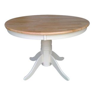 Wood and ivory painted York round fixed top table