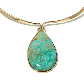 Studio Barse Turquoise Bronze 15" Collar Drop Necklace   7859330