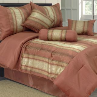 Lavish Home Kendall 7 Piece Jacquard Comforter Set