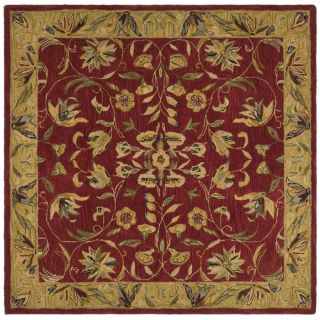 Safavieh Anatolia Burgundy and Gold Square Indoor Tufted Area Rug (Common 6 x 6; Actual 72 in W x 72 in L x 0.5 ft Dia)