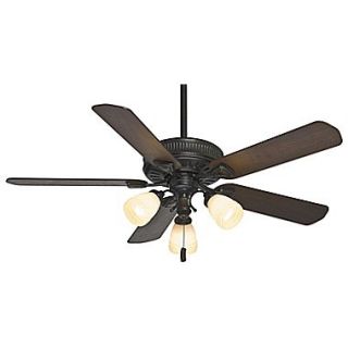 Casablanca Fan 54 Ainsworth Gallery 5 Blade Fan; Basque Black w/Smoked Walnut/Espresso Blades