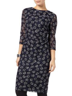 Phase Eight Textured lace spot dress Navy