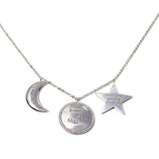 Kristin Chenoweth "From Above" .40ct CZ Sun, Moon and Star 20" Message Necklace   7910749