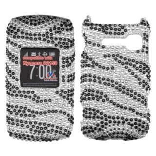 INSTEN Black/ Zebra Skin/ Diamante Phone Case Cover for Kyocera C5170