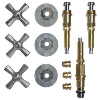 Binford 3 Valve Rebuild Kit for Tub and Shower with Chrome Handles for Briggs BR123