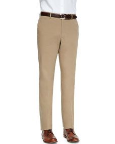 Incotex Brando Dressy Cotton Trousers, Tan