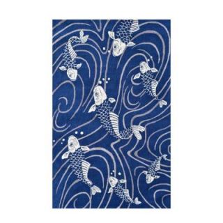 Koi Pond Blue 8 ft. x 10 ft. Indoor Area Rug 25527E