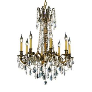 Elegant Lighting 8 Light French Gold Chandelier with Clear Crystal EL9208D24FG/RC
