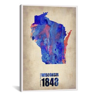 Wisconsin Watercolor Map by Naxart Graphic Art on Canvas by iCanvas