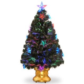 National Tree Co. Fiber Optics 3 Green Firework Artificial Christmas