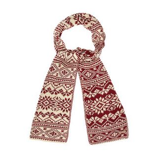 Mantaray Red nordic knitted reversible scarf