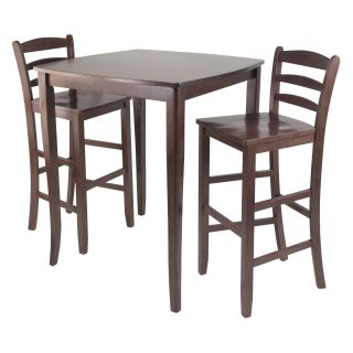 Winsome Inglewood 3 Piece Pub Table Set with Ladder Back Stools   Pub Tables & Bistro Sets