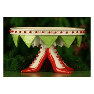 11.5" Patience Brewster Krinkles High Heel Shoe Christmas Cake Plate