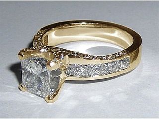 3.01 carat princess cut diamonds engagement ring gold