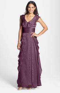 Adrianna Papell Tiered Chiffon Gown (Regular & Petite)