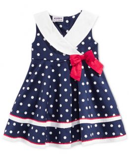 Blueberi Boulevard Baby Girls Dot Print Sailor Dress   Dresses   Kids