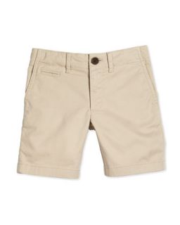 Burberry Chino Short Boys Shorts, Stone, Size 4 14